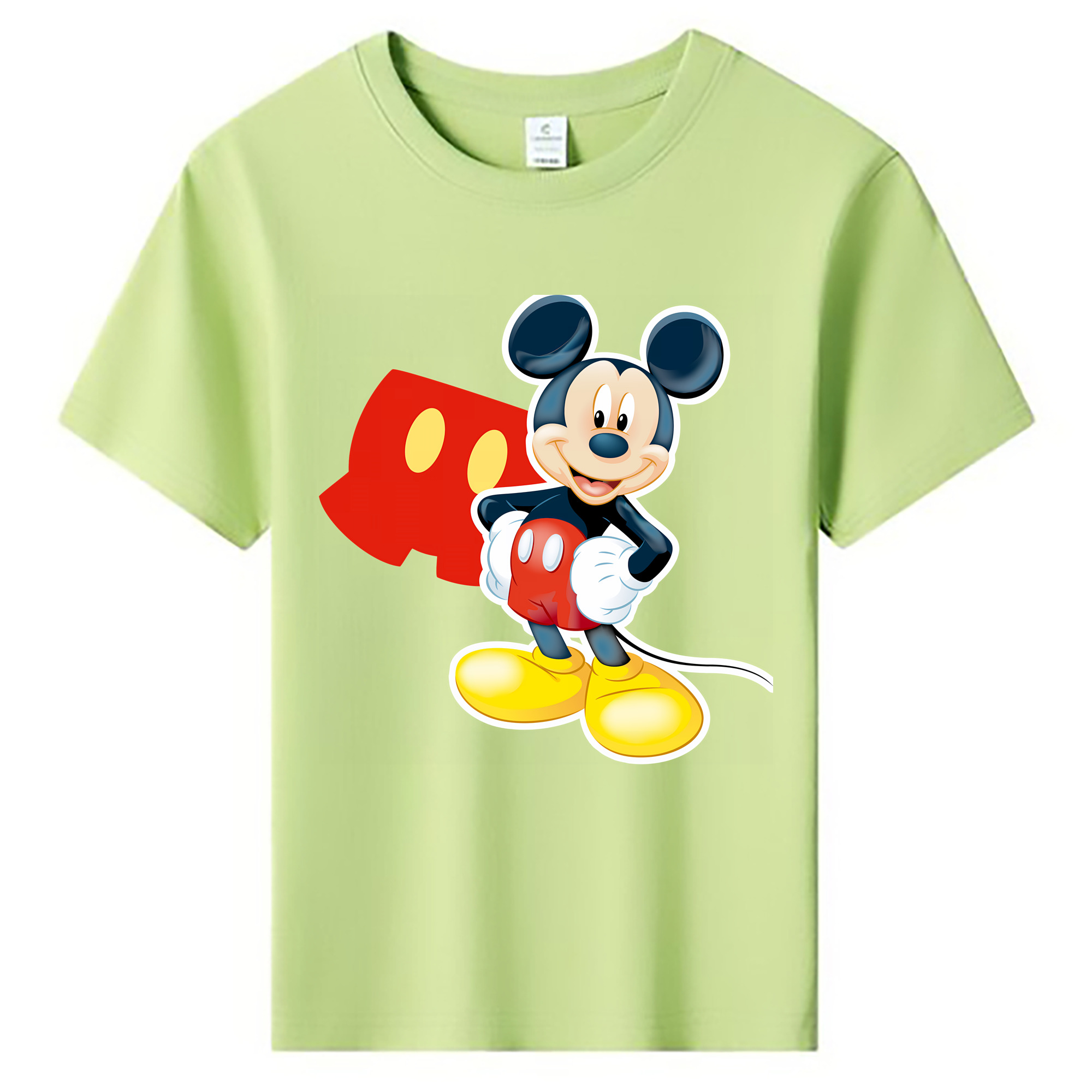 （画像用） ミッキーマウス Mickey Mouse 綿100％キッズTシャツ（フロントプリント）